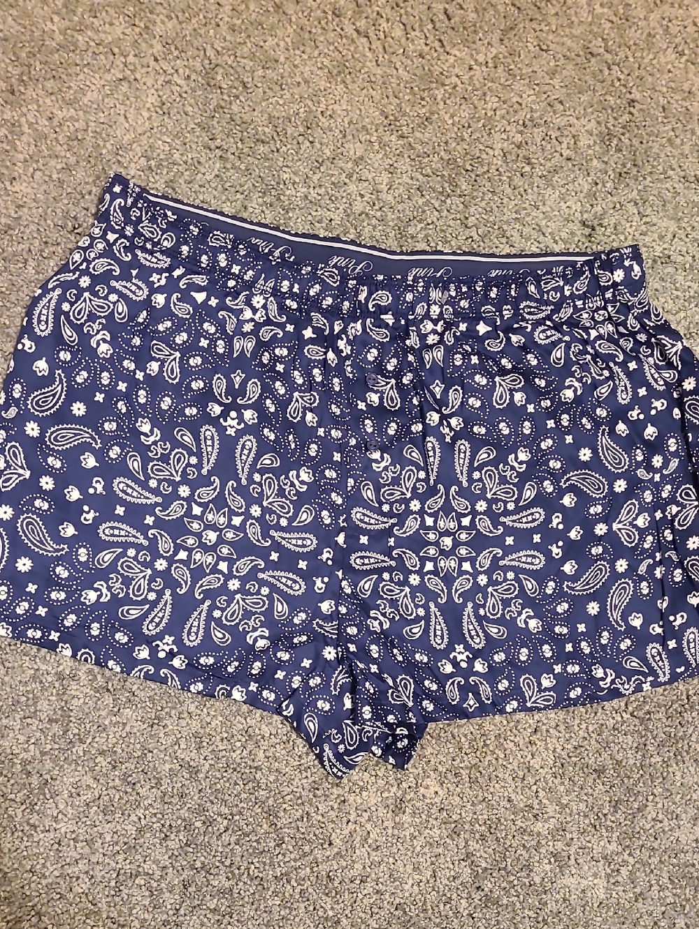 PINK Victoria's Secret Navy Blue Paisley Boxers